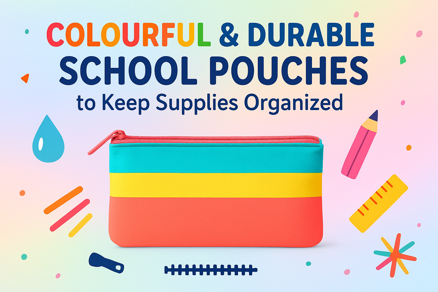 Colorful & Durable School Pouches to Keep Supplies Organized