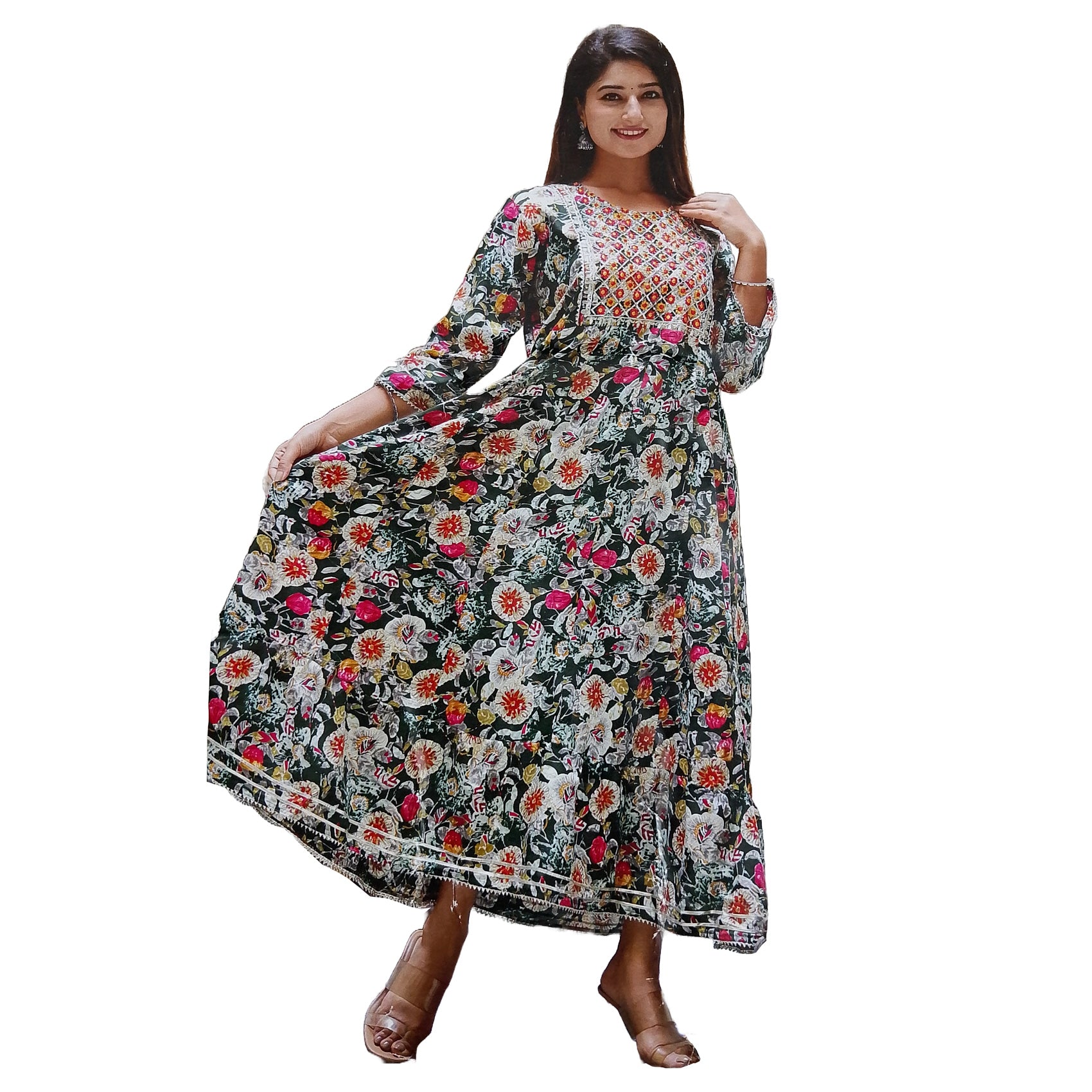 Embroidered Long Kurta Gown for Women | Long Kurta for Women