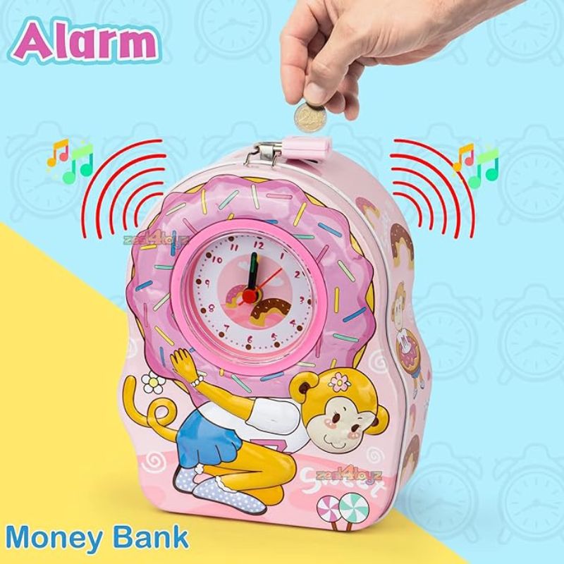 Alarm Clock | Monkey Piggy Bank with Table Alarm Clock