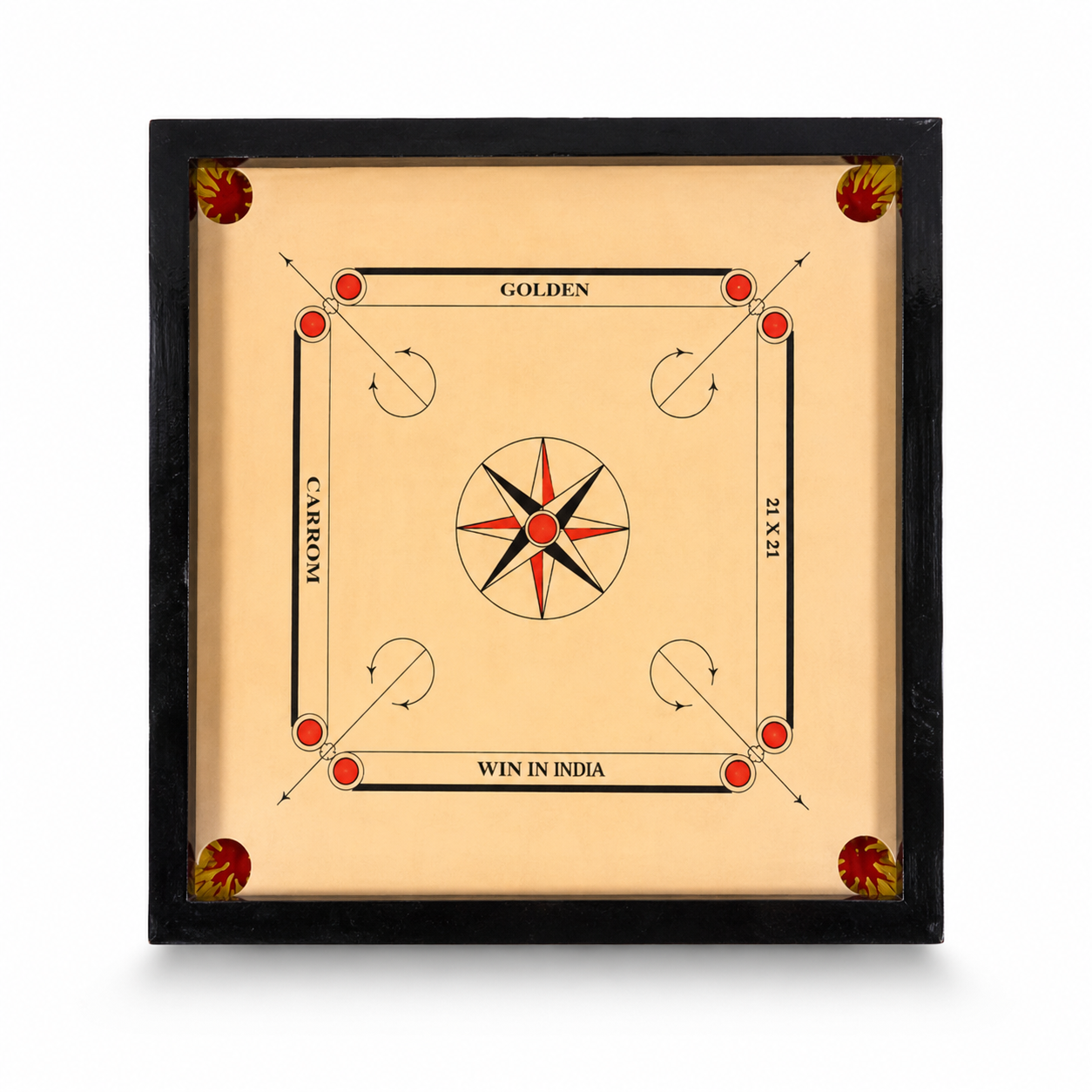 JUPITER 21 x 21 Inch Wooden Carrom Board – Premium Wooden Indoor Family Board Game