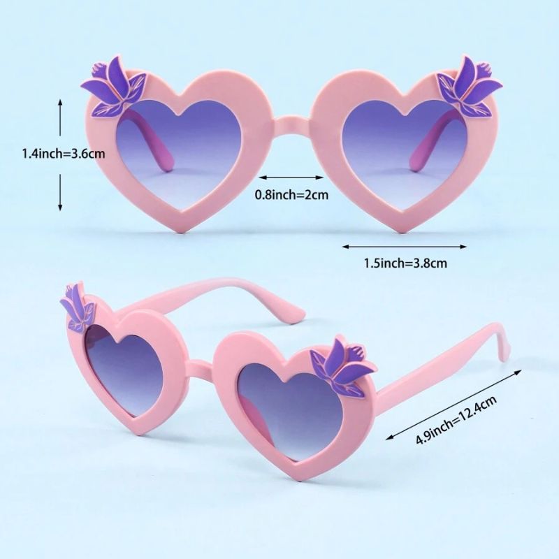 Sky Wing Heart-Shaped Sunglasses for Kids | Colorful UV Protection Goggles for Girls & Boys (Ages 4–12)