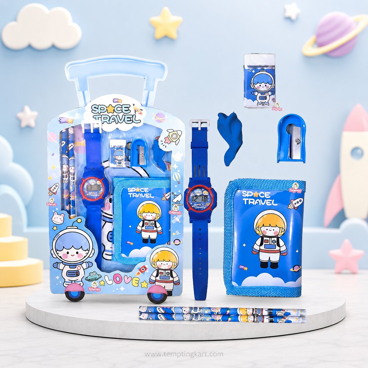 7 Pcs Stationary Set for Kids | Pencil Set Combo Pack