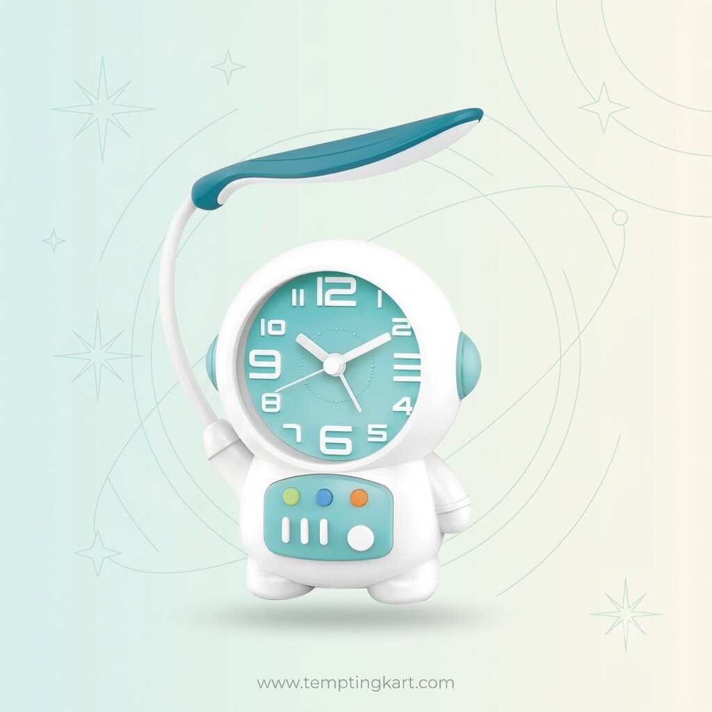 Astronaut Alarm Clock with Table Lamp – Home Decor & Kids Study Light