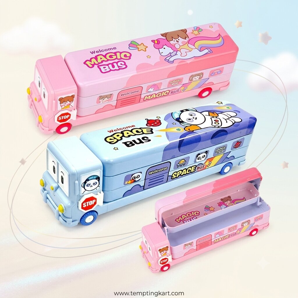 Bus Shape Pencil Box for Boys and Girls | Pencil Box