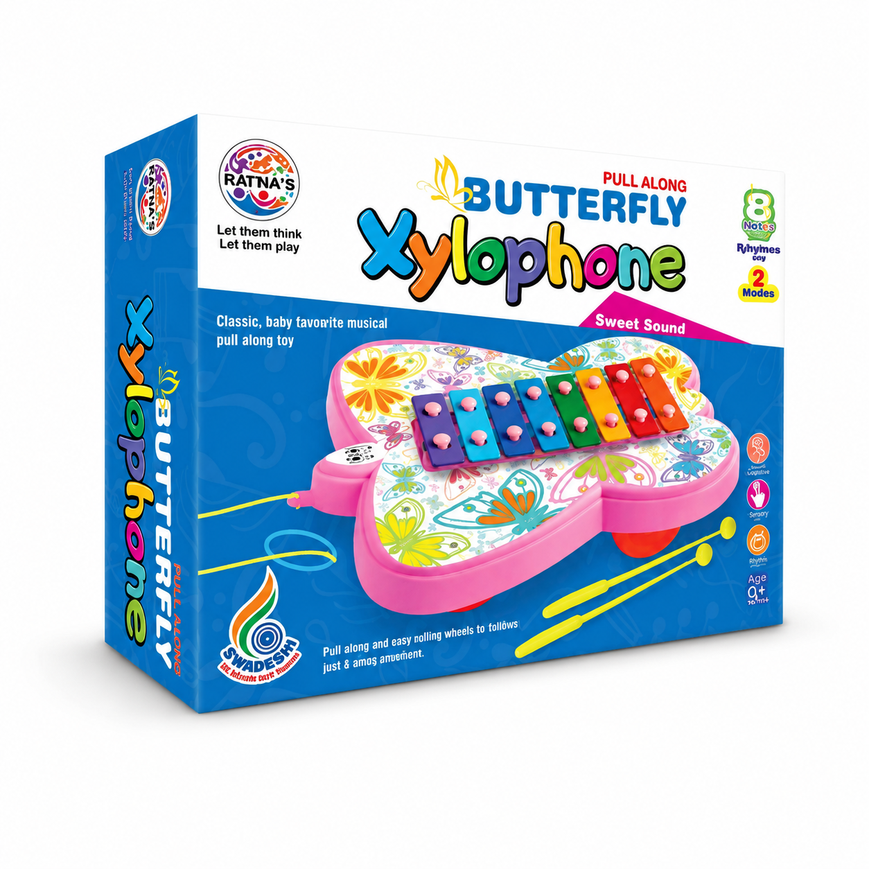 Butterfly Xylophone Musical Toy for Kids | Colorful Educational Instrument with Sticks