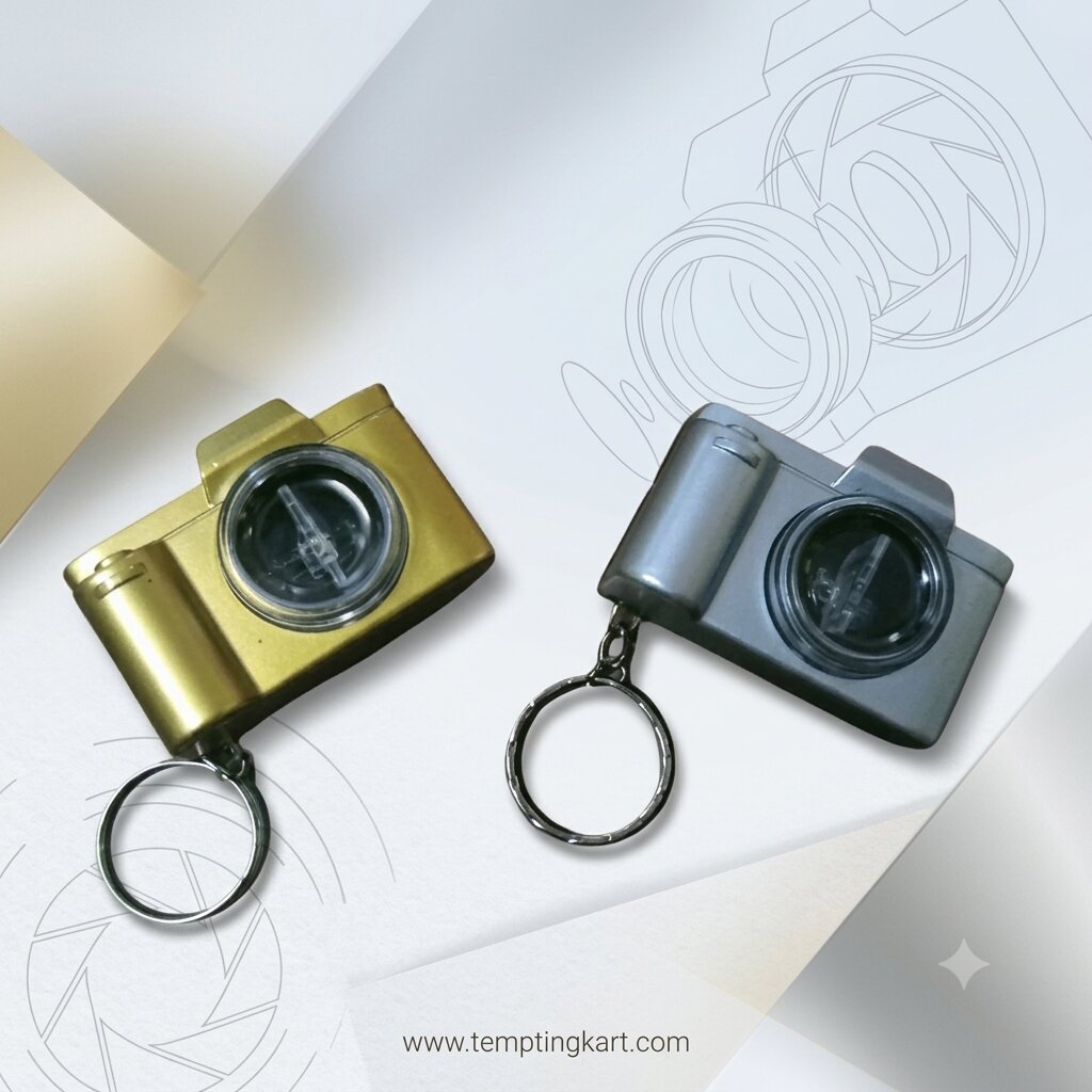 Camera Keychain with DJ Light Feature | Multicolor Toy Key Ring for Kids, Bikes & Gifting