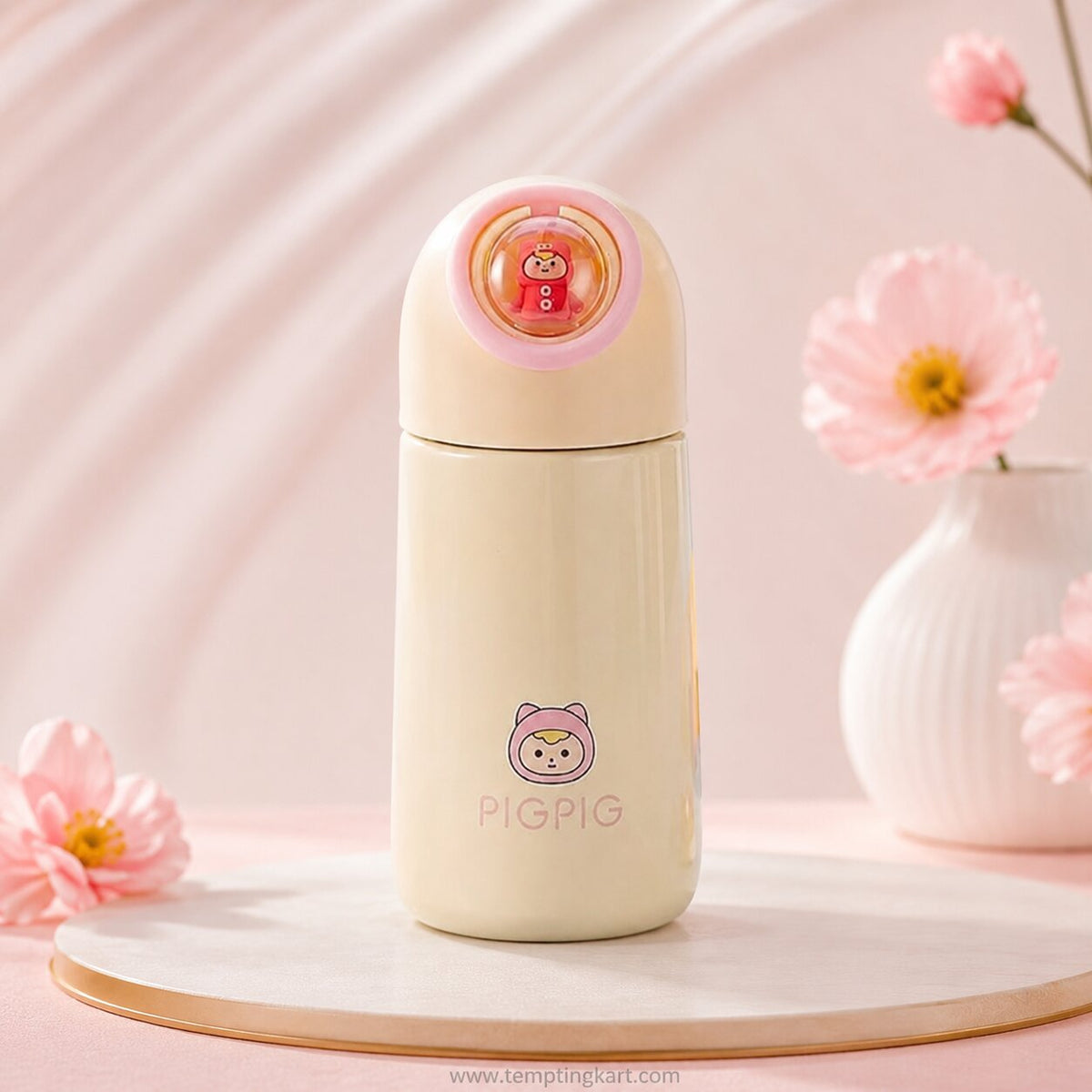 Cartoon Print Thermal Bottle Mug – Heatproof, Leakproof Travel Cup for Kids
