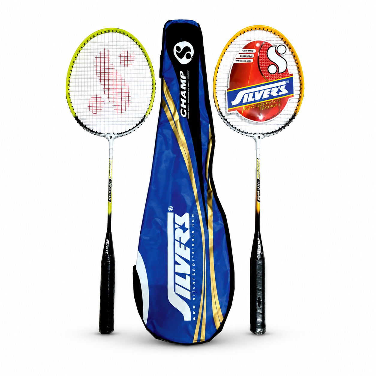 SilverX Champ Badminton Racket Set with Carry Bag – 2 Lightweight Badminton Rackets