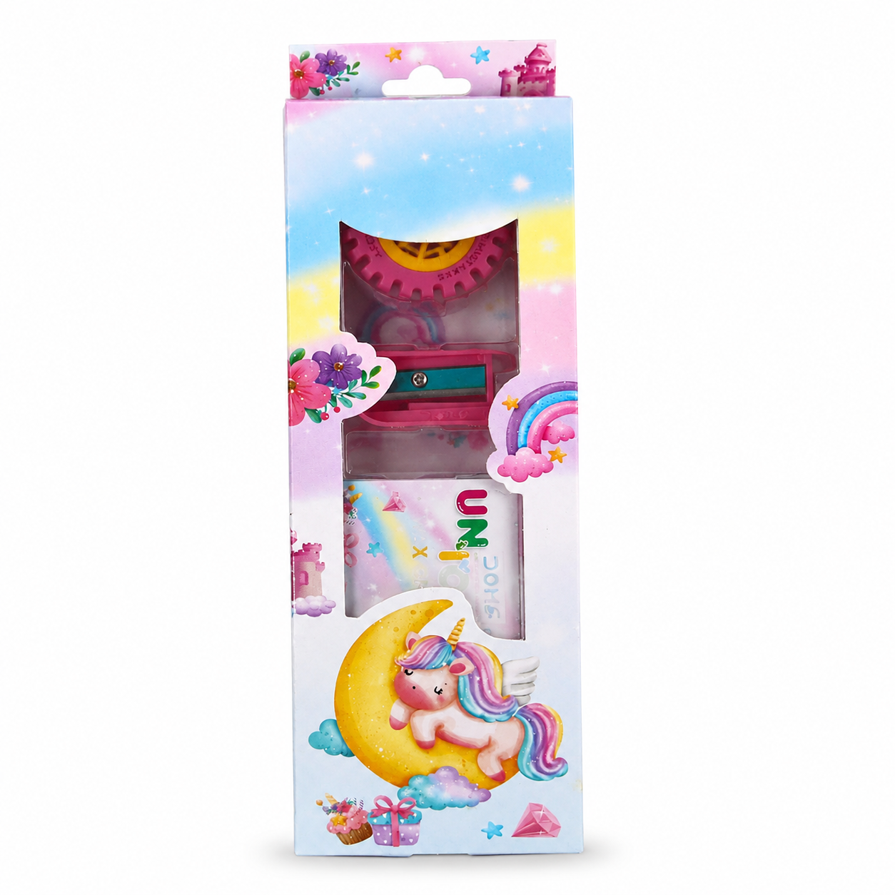 DOMS Unicorn Junior Stationery Kit for Kids – Crayons, Pencils, Eraser & Sharpener Set (1 Set)