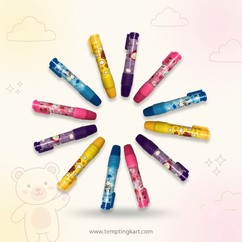 Creative Pencil Erasers | Pen Style Retractable Rubber Stick