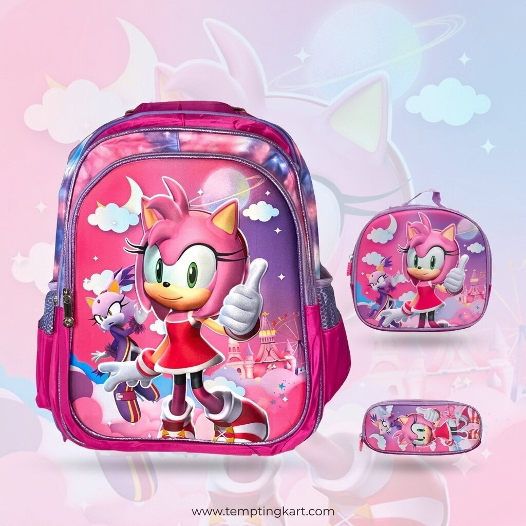 Cute Kids School Backpack | Pink Cartoon Bag for Girls
