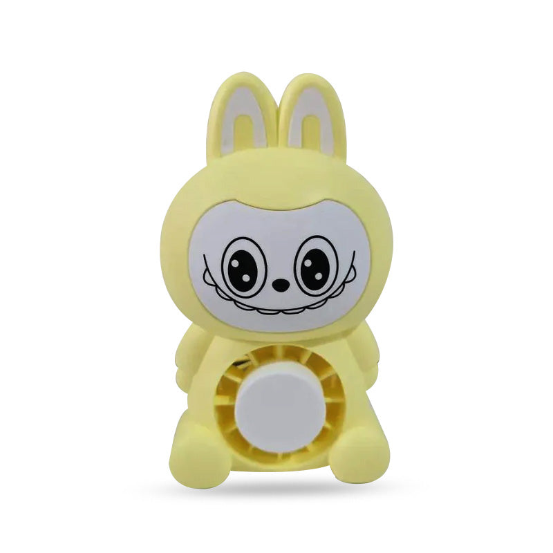 Mini Cartoon Rechargeable Desk Fan | Design with LED, USB Powered, Multicolor for Kids