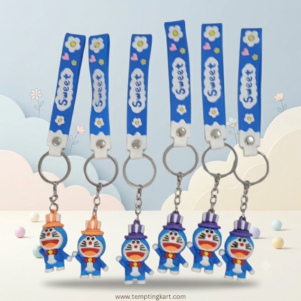 Doraemon 3D Keychain | High Quality Rubber Silicone Cartoon Toy Keyring