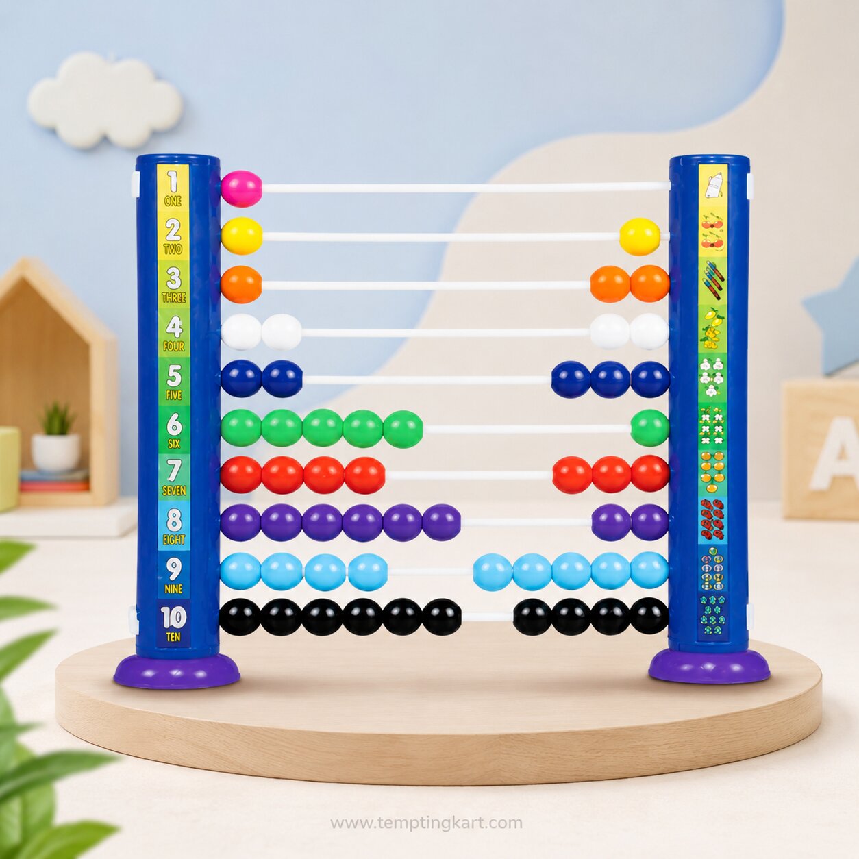 Educational PVC Counting Frame Abacus for Kids – Colorful Math Learning Toy & Number Counting Practice Board