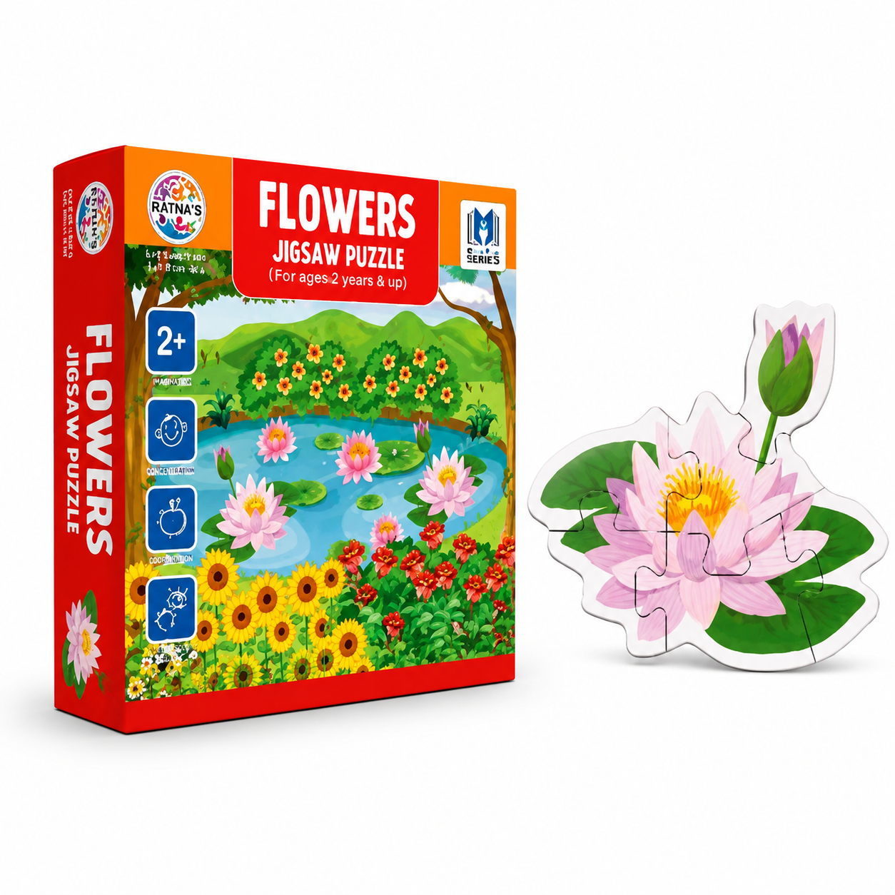 Flowers Jigsaw Puzzle for Kids – 4-in-1 Educational Flower Puzzle Set (Ages 2+)