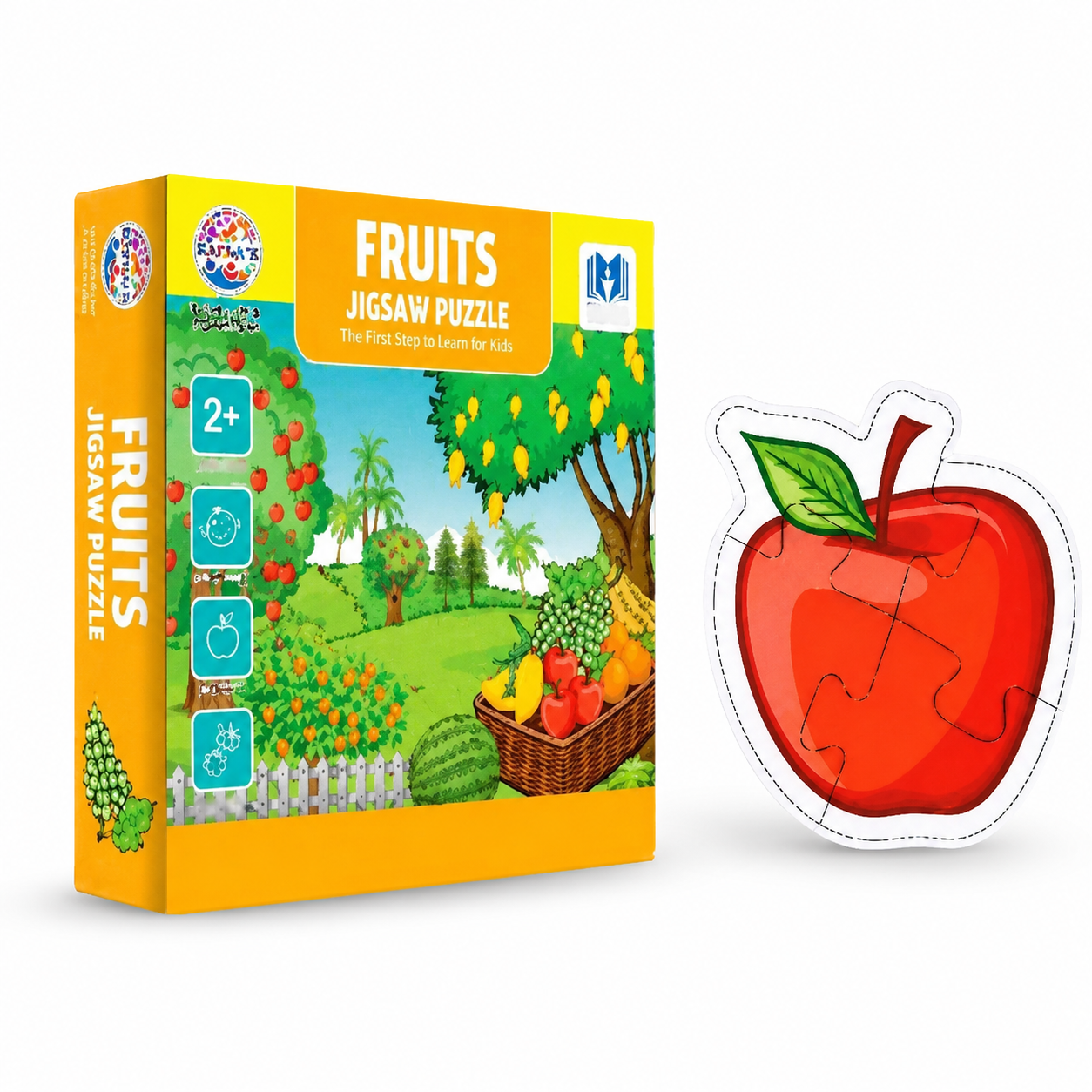 Fruits Jigsaw Puzzle for Kids 2+ Years – Educational 4-Piece Fruit Shape Matching Puzzle
