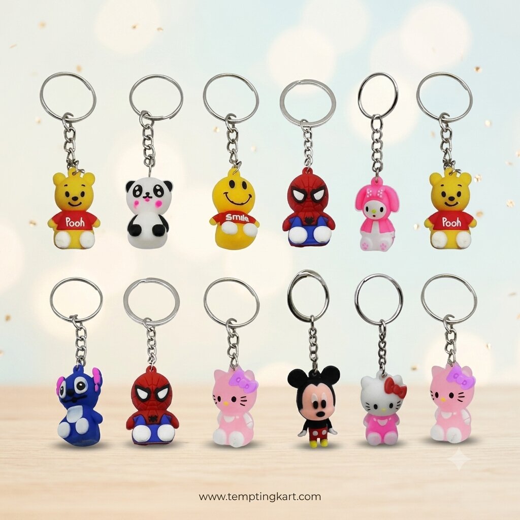 Fun & Adorable Cartoon Theme Character Key Chains for Kids! (Pack of 1)
