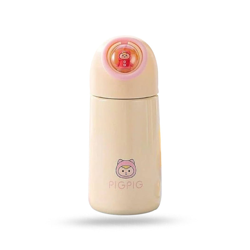 Cartoon Print Thermal Bottle Mug – Heatproof, Leakproof Travel Cup for Kids