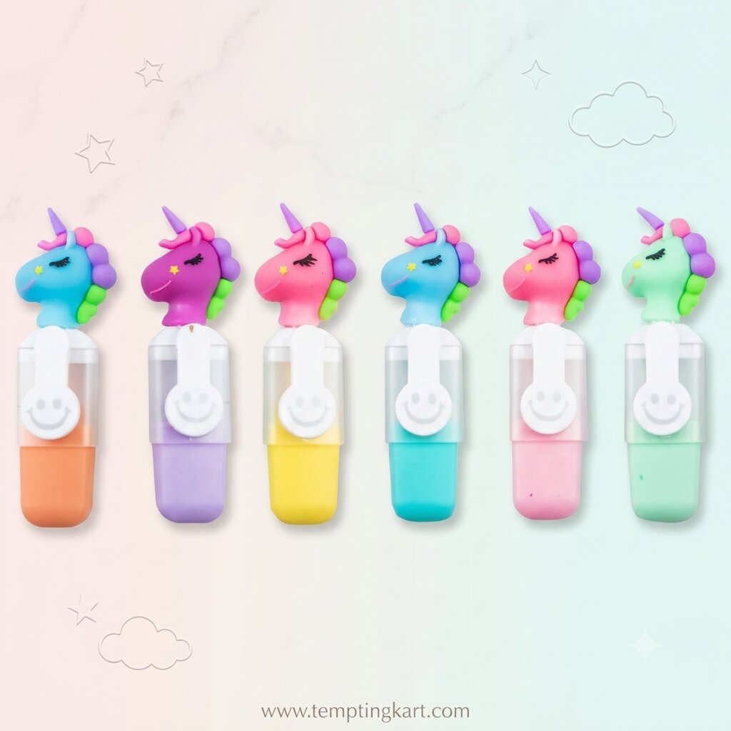 Highlighters | Unicorn & Labubu Highlighter Pens for Kids (Pack of 6)