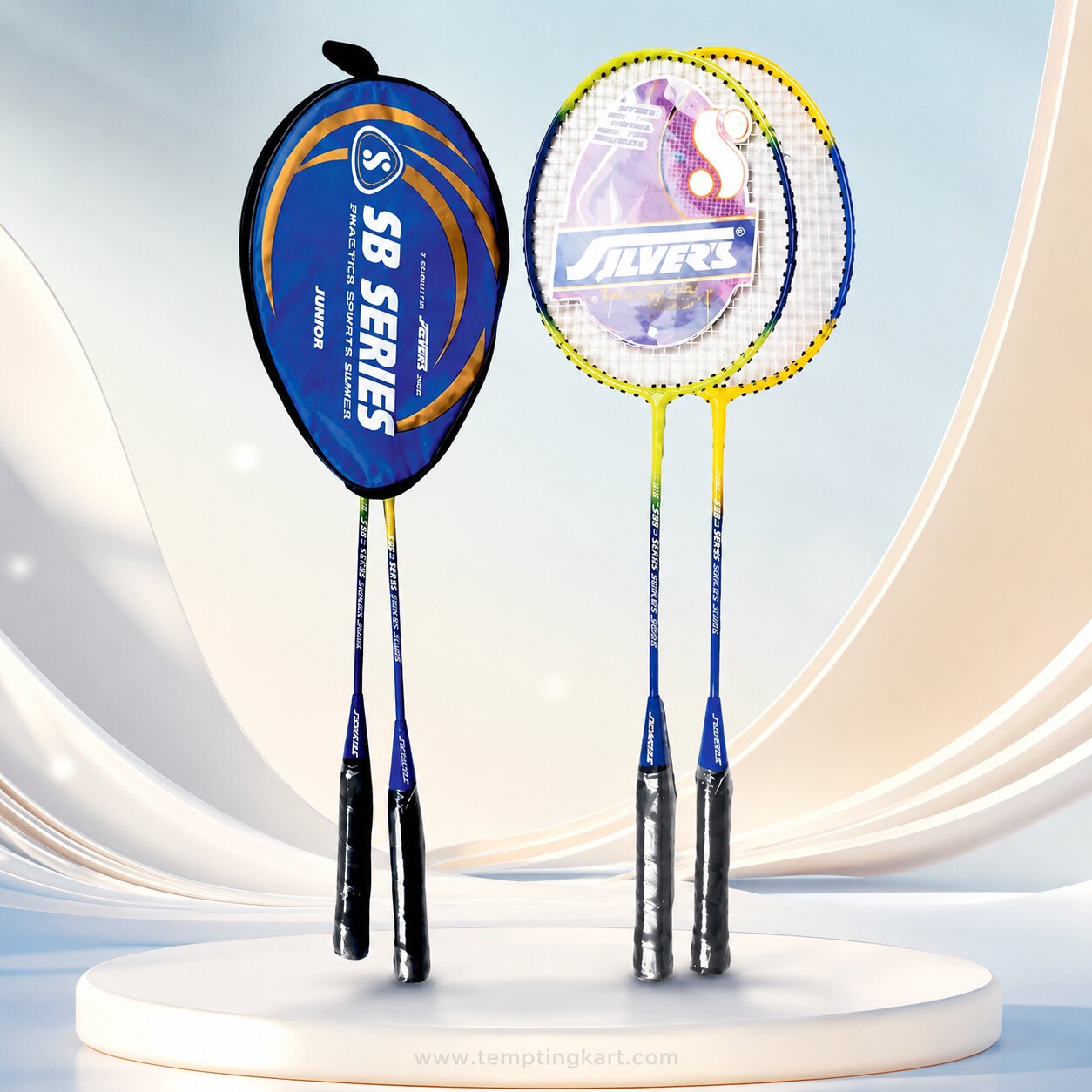 Junior Badminton Racket Set with Carry Cover – Pack of 2 Rackets
