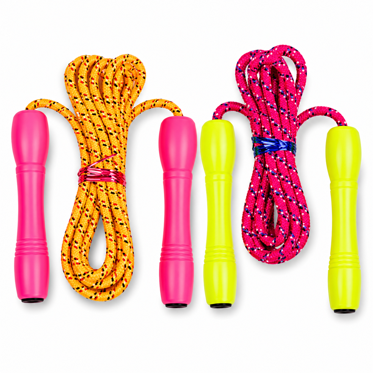 Kids Cotton & Nylon Skipping Rope with Plastic Handles – Lightweight Jump Rope for Indoor & Outdoor Fitness Play