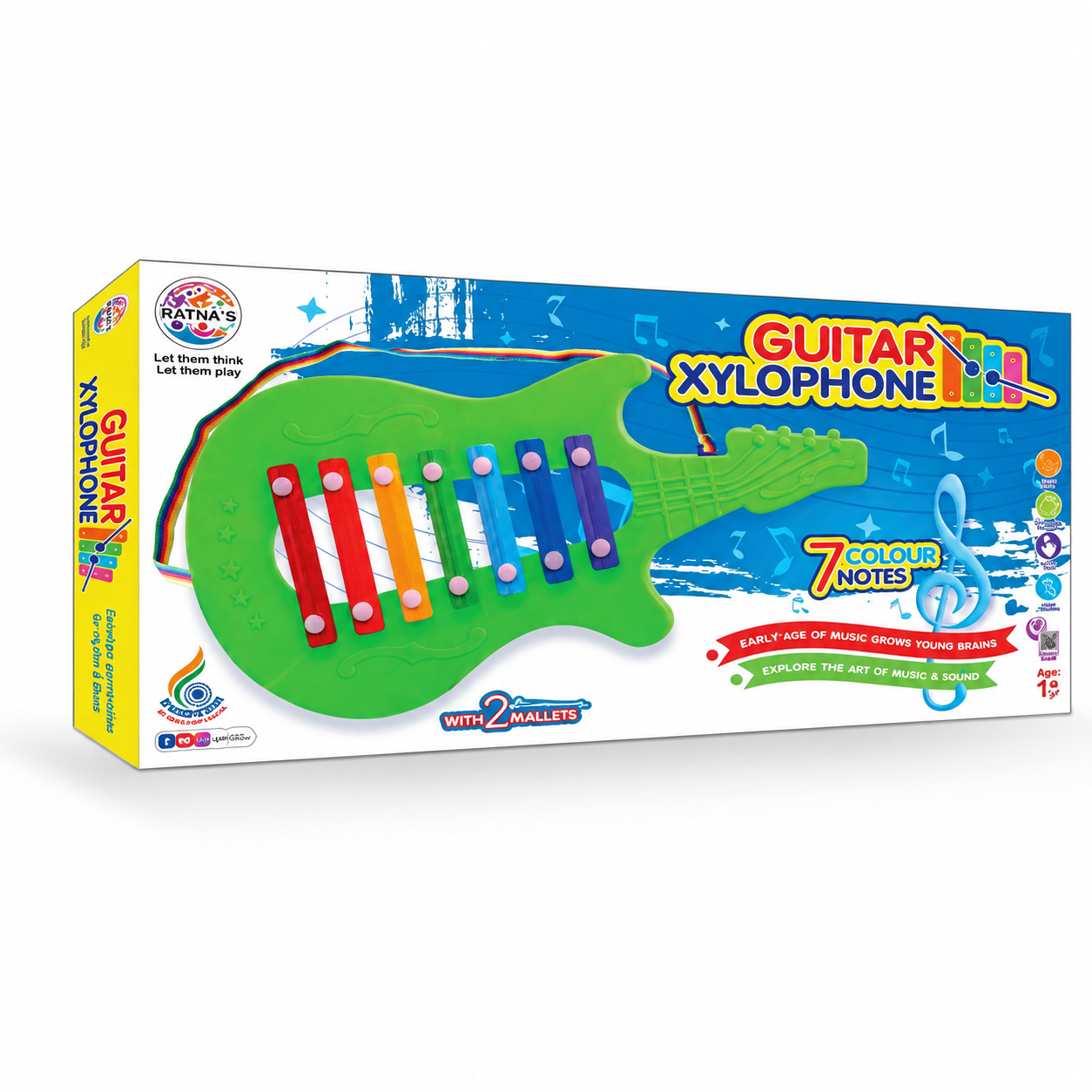 Kids Guitar Xylophone Musical Toy with 7 Color Notes & 2 Mallets – Educational Music Instrument for Children