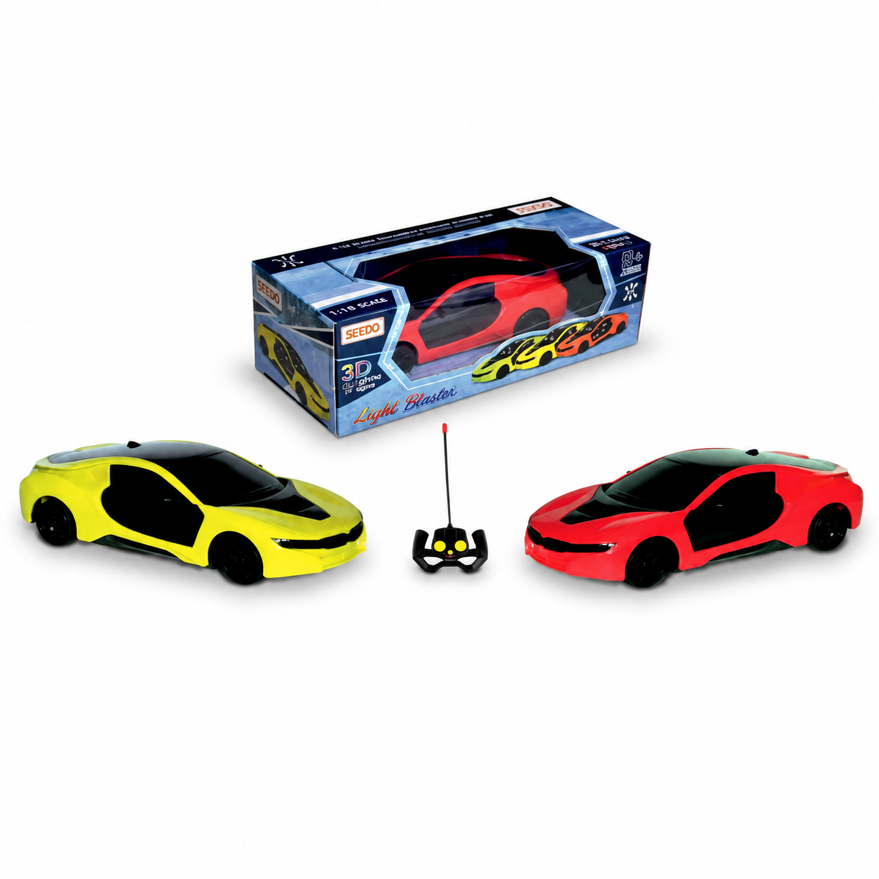 Seedo Light Blaster RC Sports Car with LED Lights & Remote Control – High-Speed Toy Car for Kids