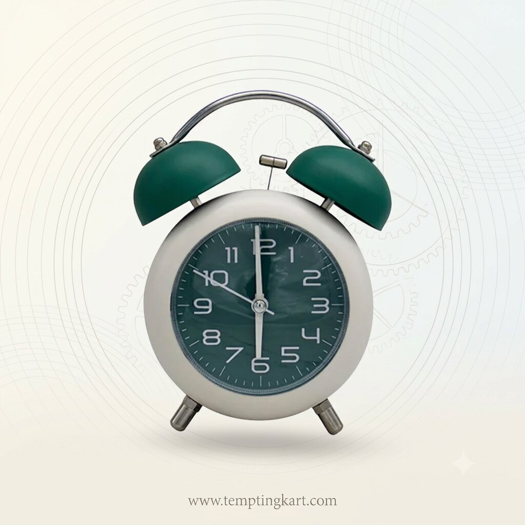 MULTI Twin Bell Analog Alarm Clock – Loud Twin Bell Retro Clock for Heavy Sleepers