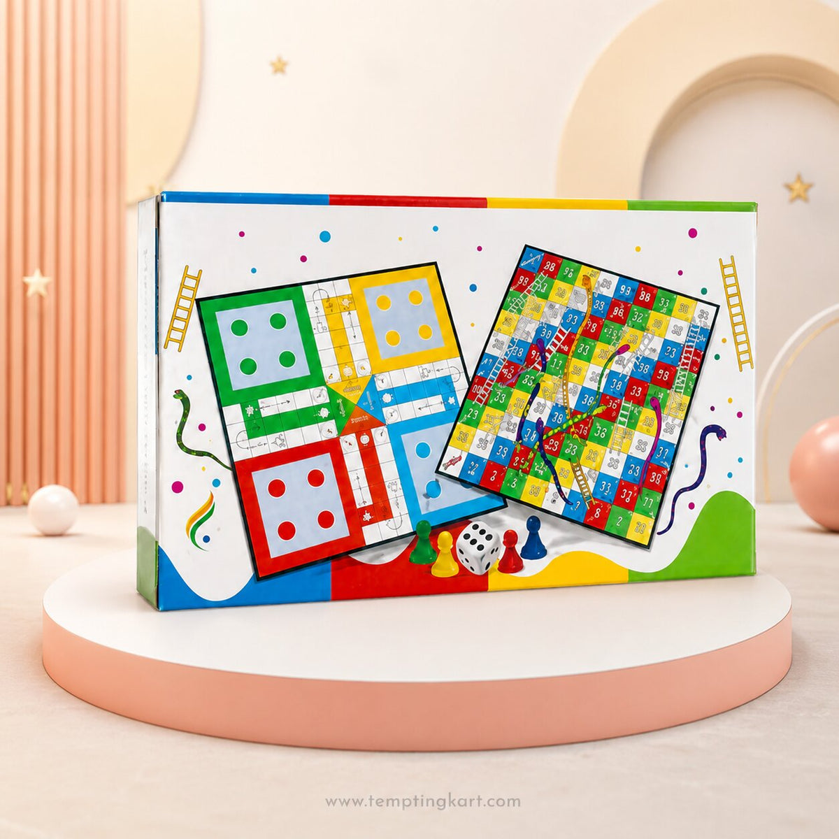 Magnetic Ludo with Snakes & Ladders Board Game for Kids & Family | Travel-Friendly Educational Game Set