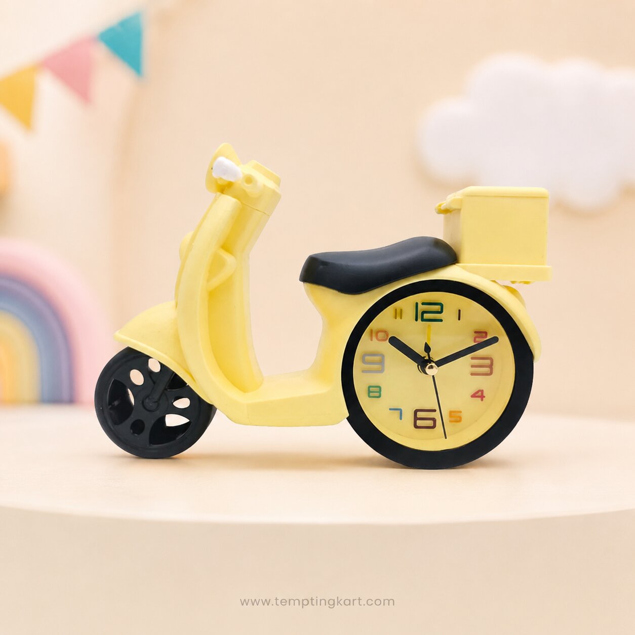 Motorcycle Scooty Shape Desk Alarm Clock – Kids Room Decor