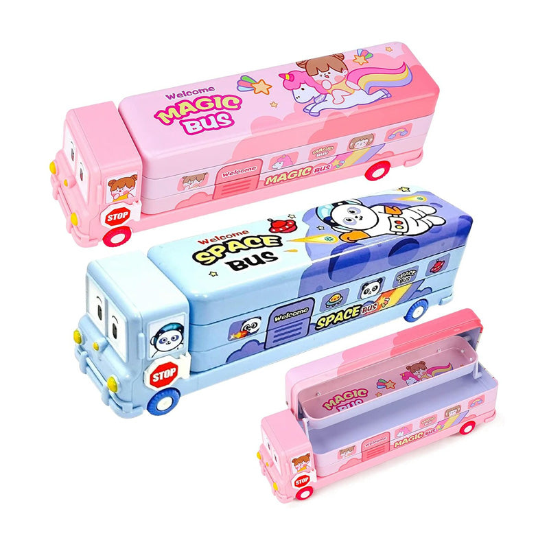 Colorful Bus Design Pencil Case