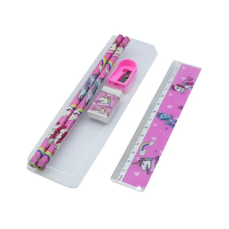Colorful Pencil Gift Set with Unicorn Theme