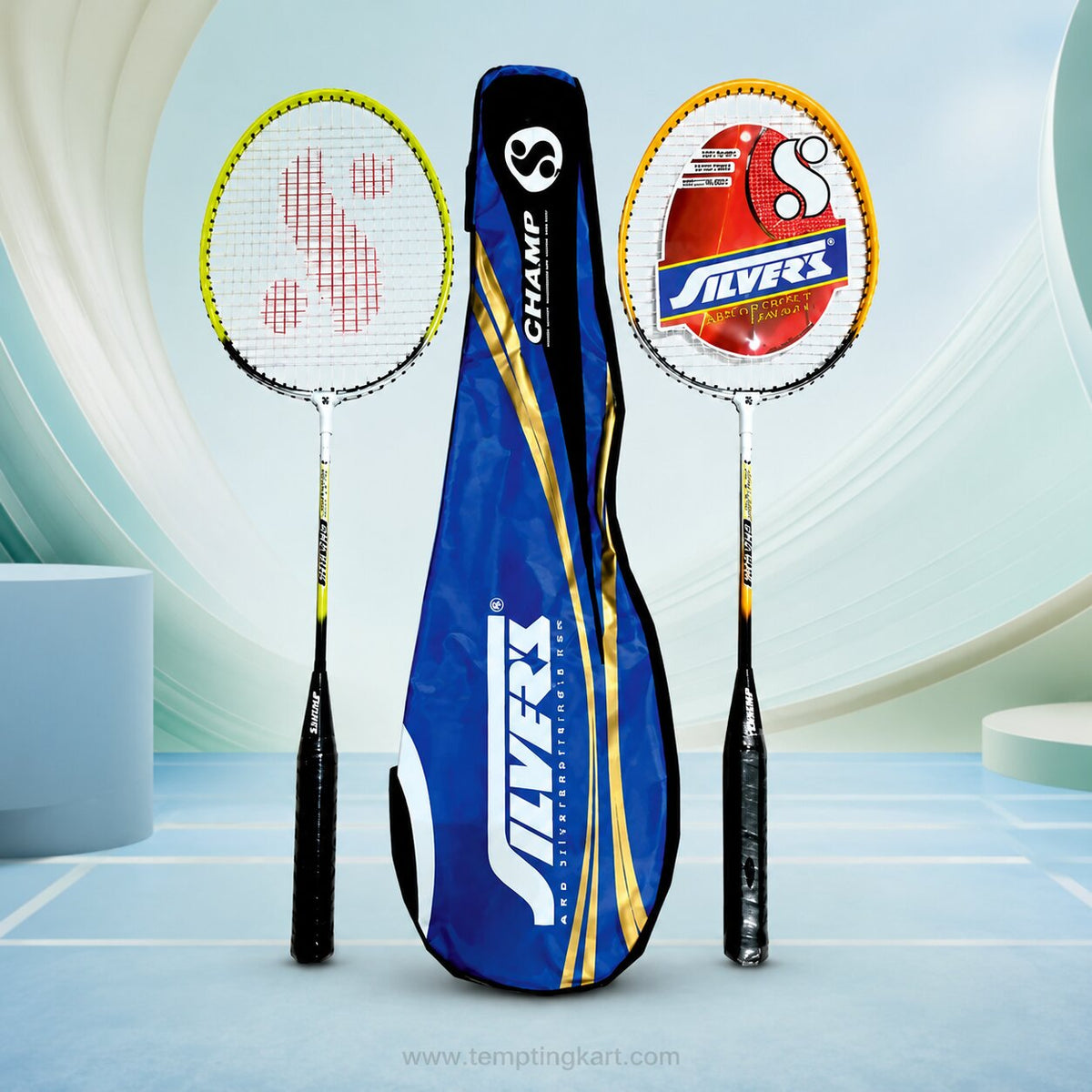 SilverX Champ Badminton Racket Set with Carry Bag – 2 Lightweight Badminton Rackets