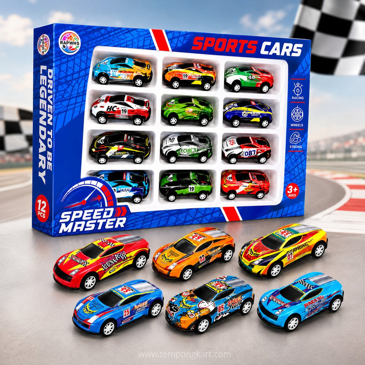 Speed Master Sports Cars Toy Set – 12-Piece Mini Racing Car Collection for Kids
