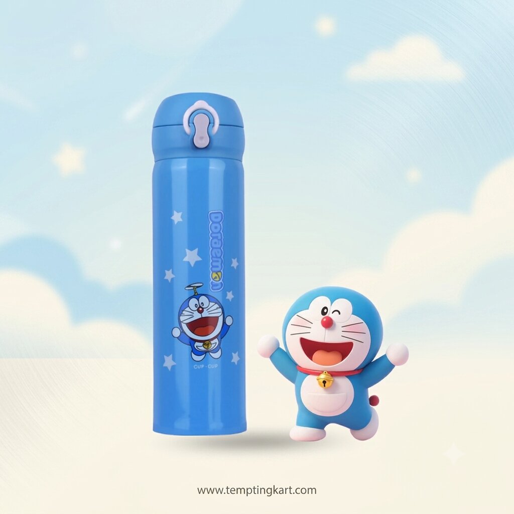 Stainless Steel Cartoon Vacuum Flask – 500 mL Flip Cap for Kids