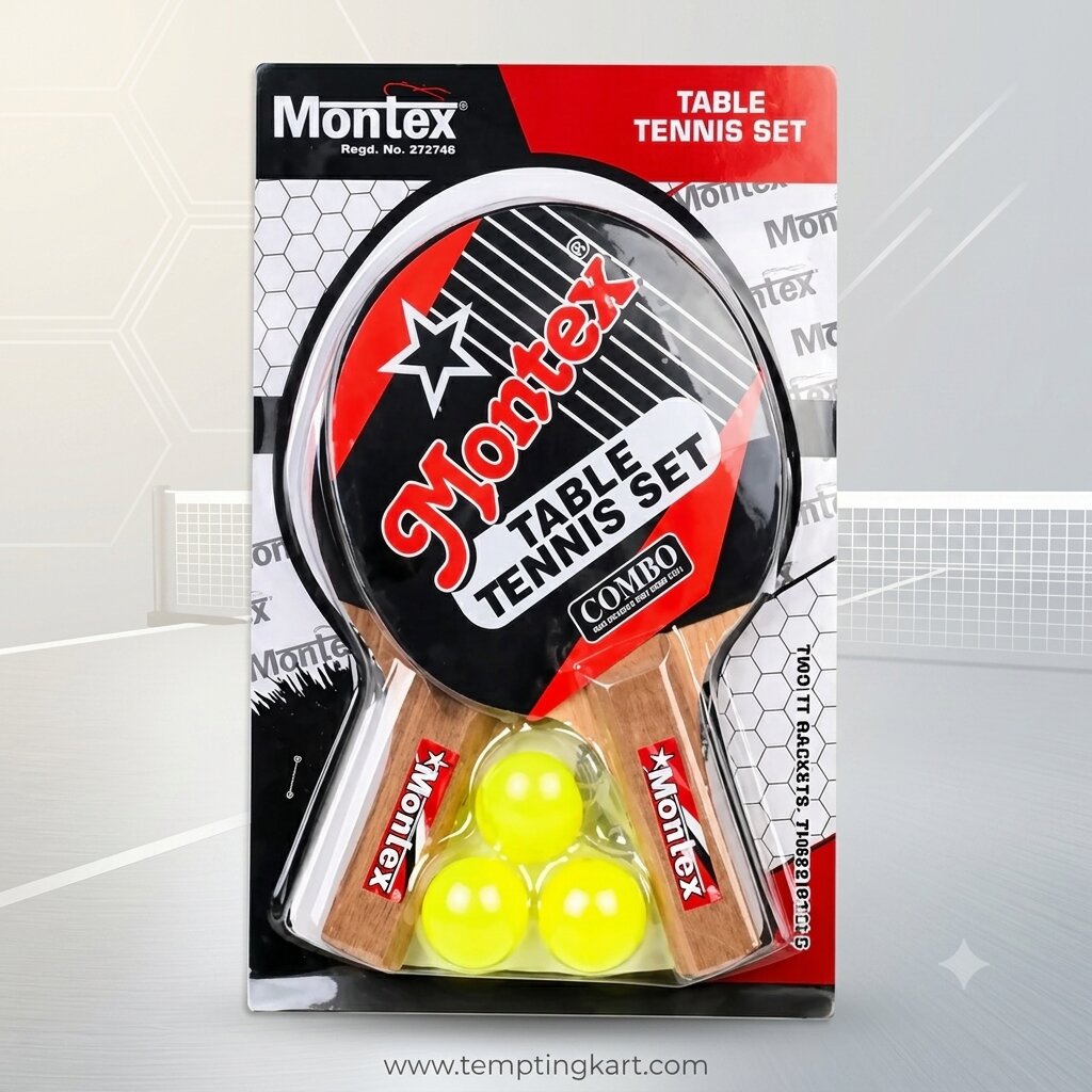 Table Tennis | Montex 3 Star Combo Table Tennis Set with 2 Bats & 3 Balls