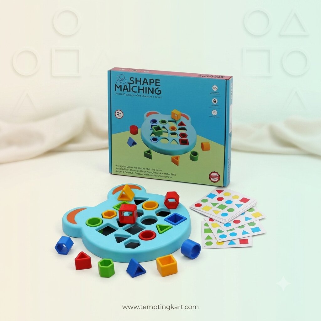 Toddler Shape Sorting Puzzle – 4 Shapes & 12 Cards