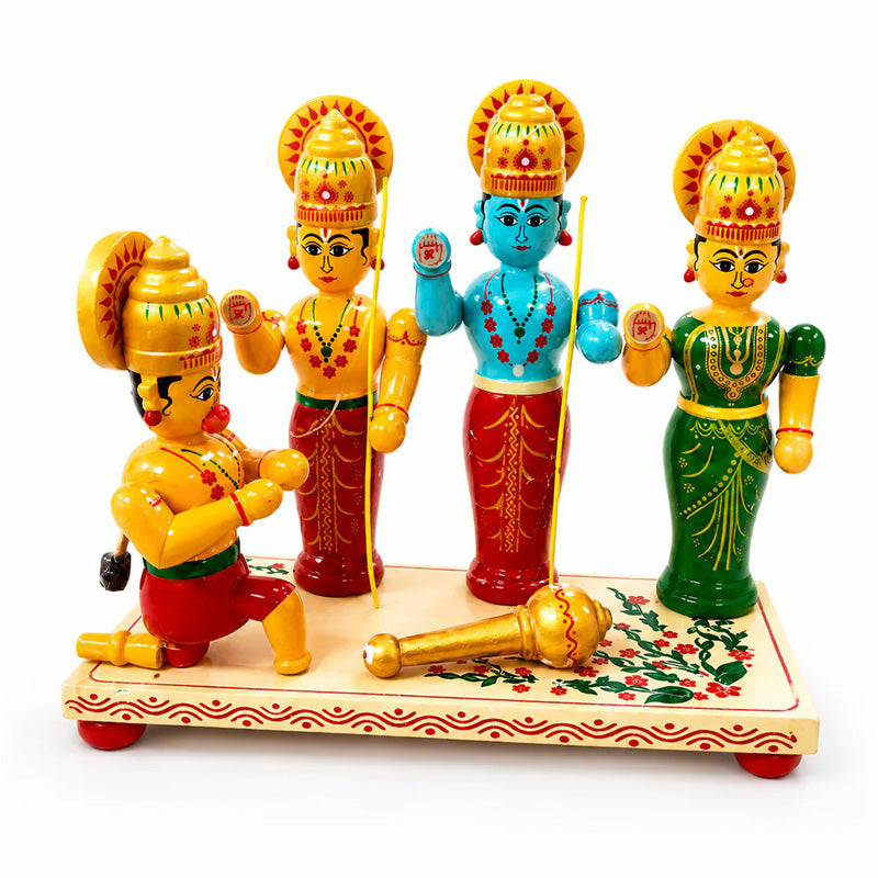 Handcrafted Rama Darbar Wooden Toy Set – Traditional Indian Decorative Figurine Collection | Channapatna Toys
