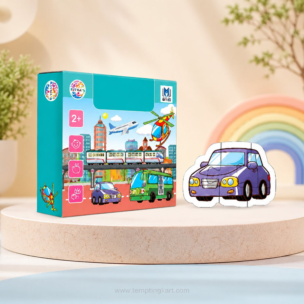 Transport Jigsaw Puzzle for Kids 2+ Years – 4-in-1 Educational Vehicle Puzzle Set