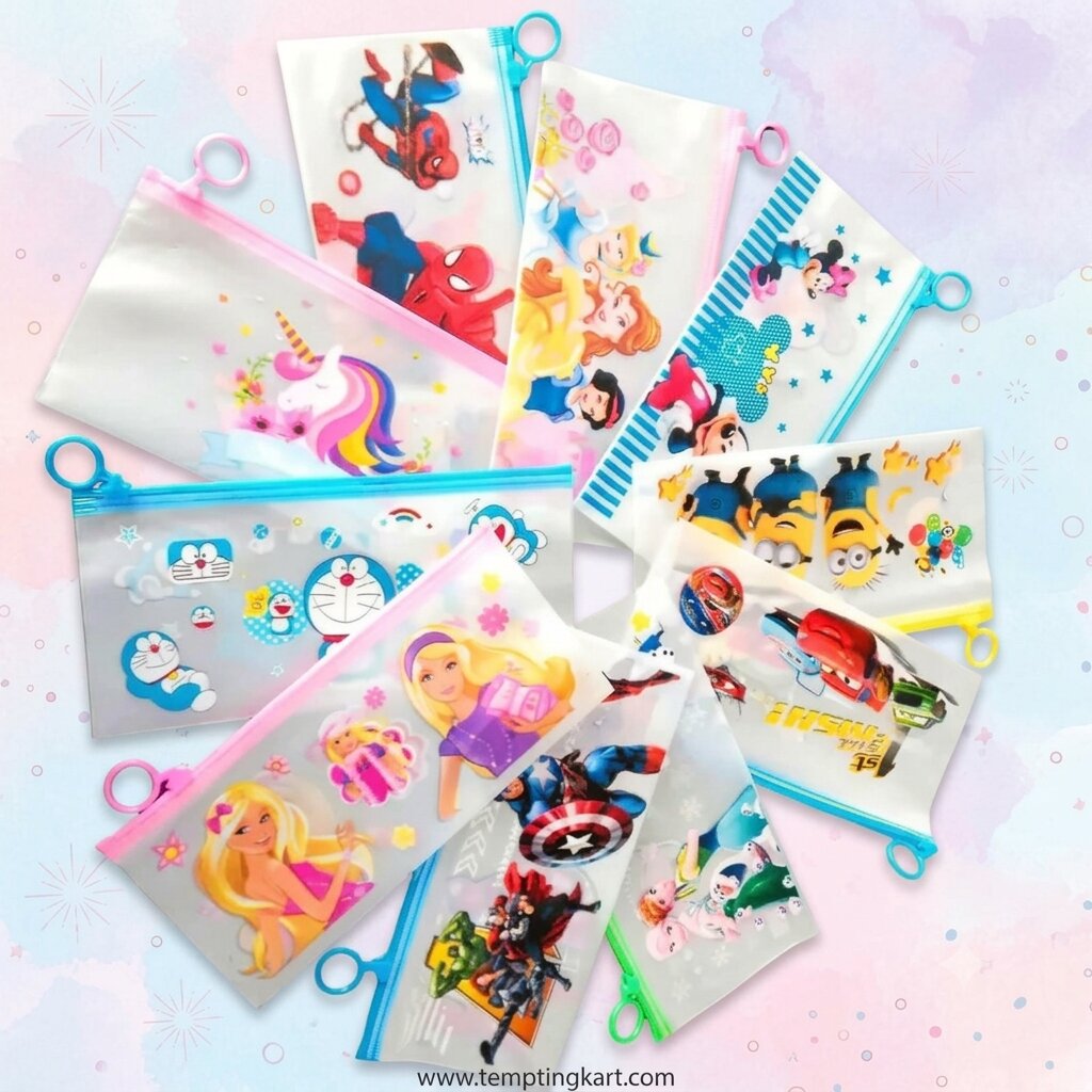Zip Pouches | Cartoon Character Zip Pouches for Kids