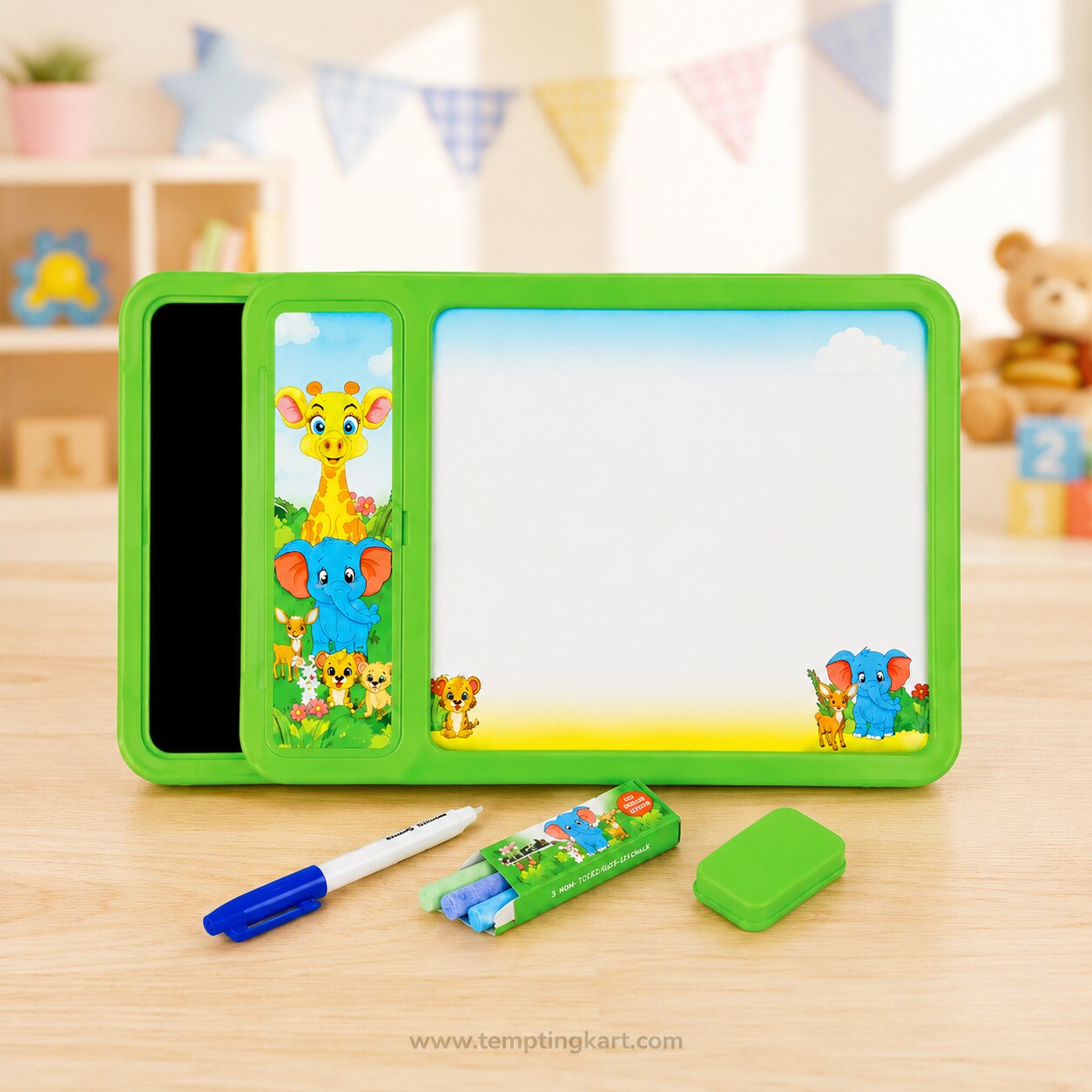 ZooKids Utility Slate for Kids with Marker & Eraser | Reusable Writing and Drawing Practice Board
