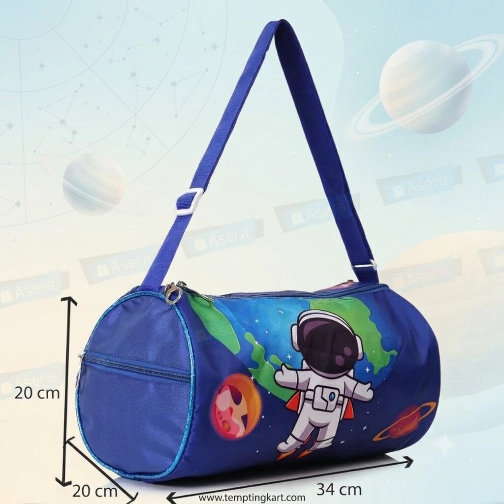 Space Explorer Duffle Bag | Side Pocket with Zip for Extra Storage
