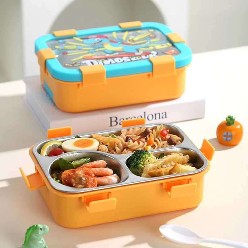 Lunch Box | Space Astronaut 3 Divided Compartments Stainless Steel Lunch Box for Kids