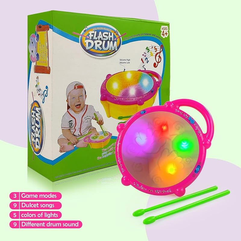Baby Drum Toy With 3D Lights nd Music