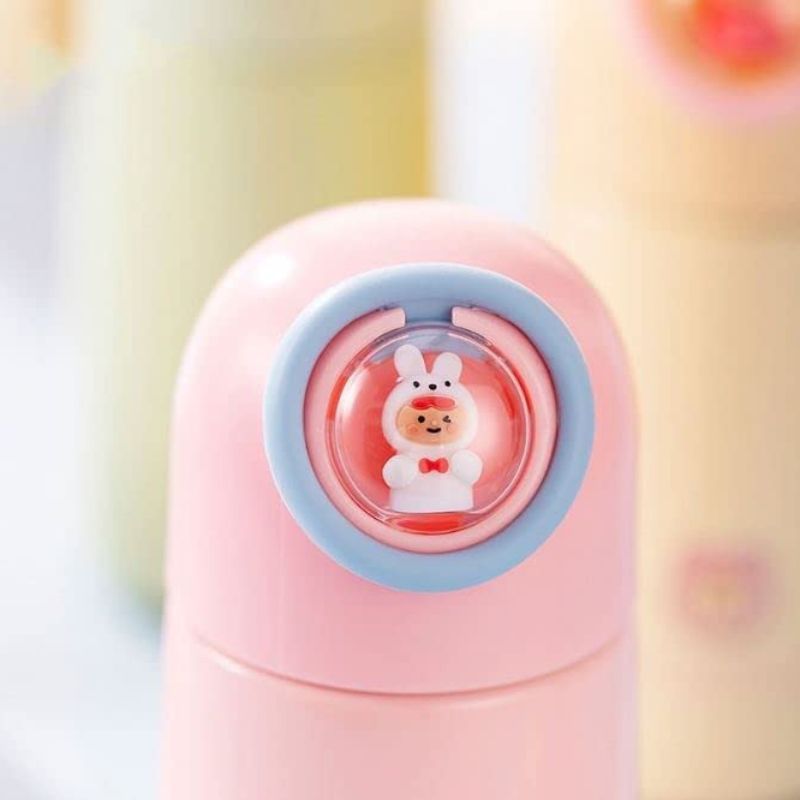Cartoon Print Thermal Bottle Mug – Heatproof, Leakproof Travel Cup for Kids