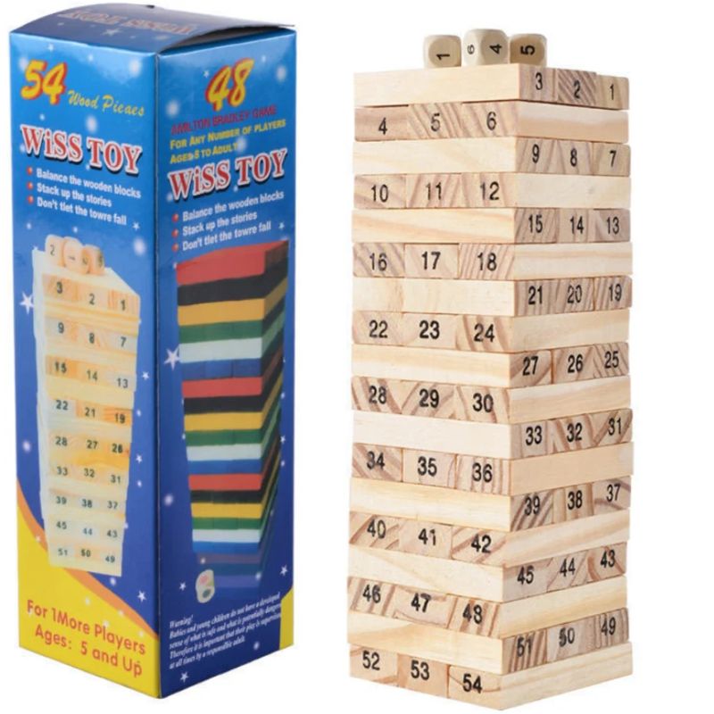 Wooden Building Blocks Toys – Brown, for Kids 4–6 Years