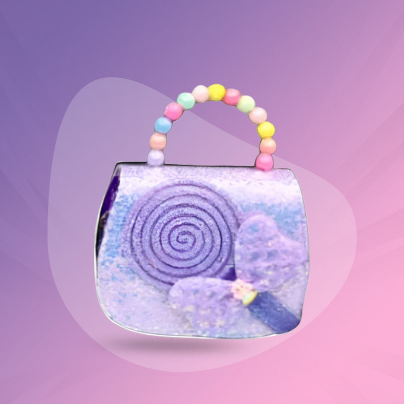 Butterfly & Lollipop Kids Handbag – Pastel Beaded Handle