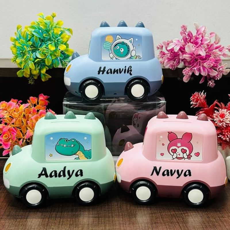 Car-Shaped Piggy Bank – Cartoon Money Box for Kids