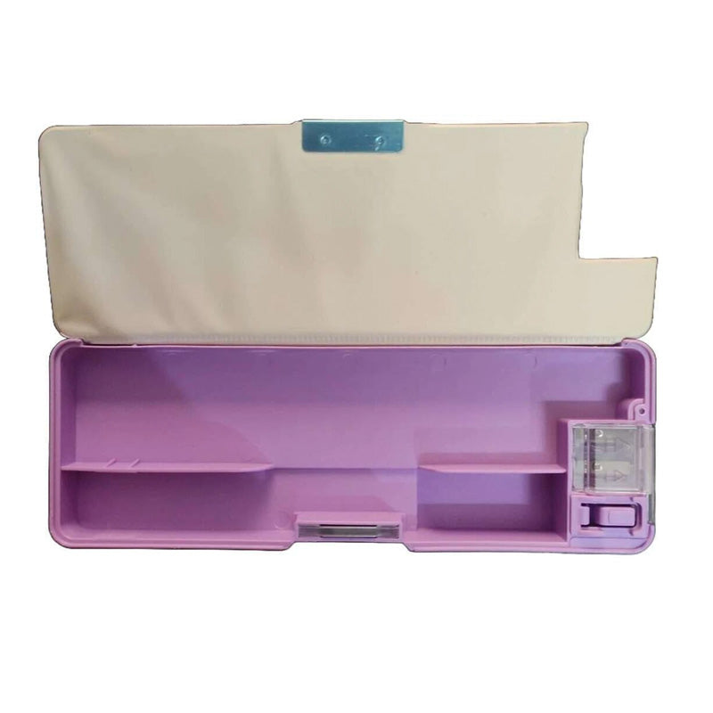 Double Side Pencil Box with Built-in Dual Sharpener – Multi Design
