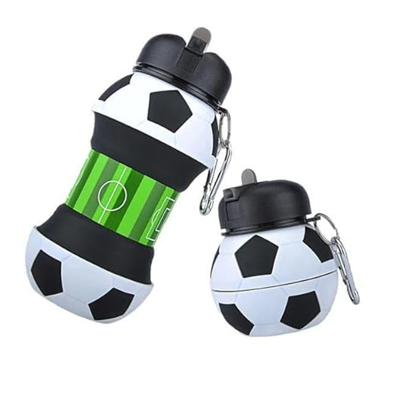 Adjustable Football Shape Kids Water Bottle with Sipper – Foldable Sports Bottle | Birthday Return Gift